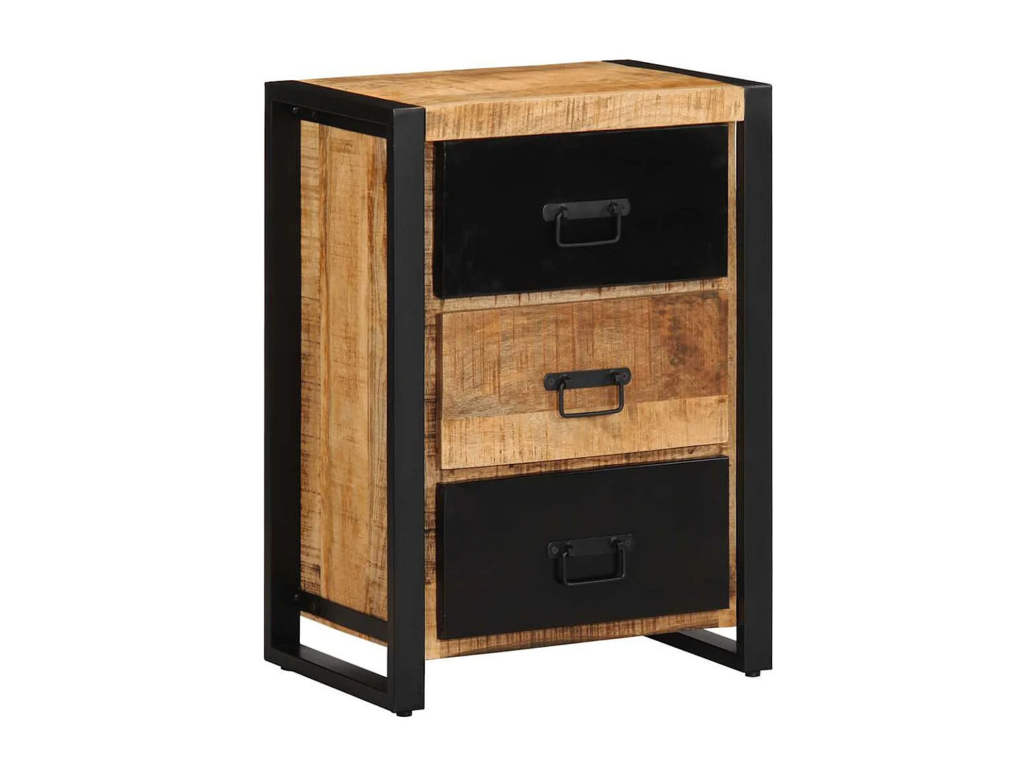 Armoire à tiroir 50x35x70 cm bois de manguier massif brut