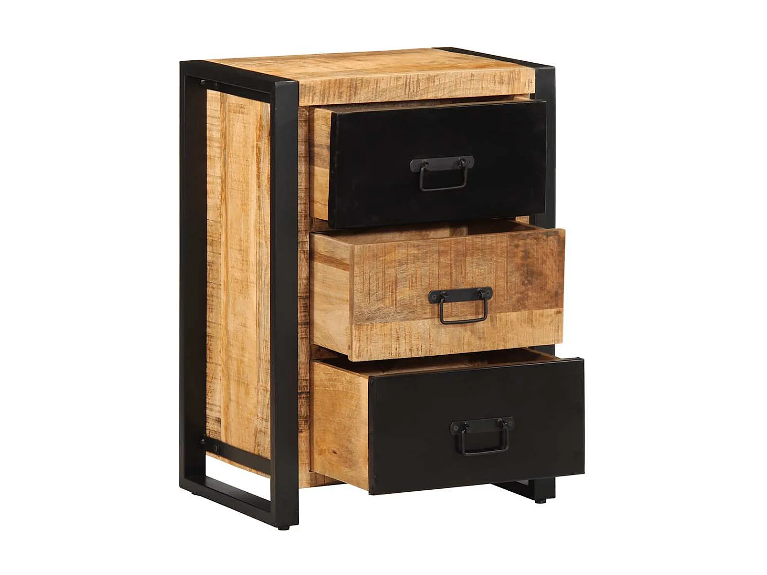 Armoire à tiroir 50x35x70 cm bois de manguier massif brut
