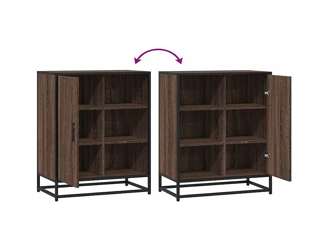 Buffet chêne marron 62x35x76 cm bois d'ingénierie