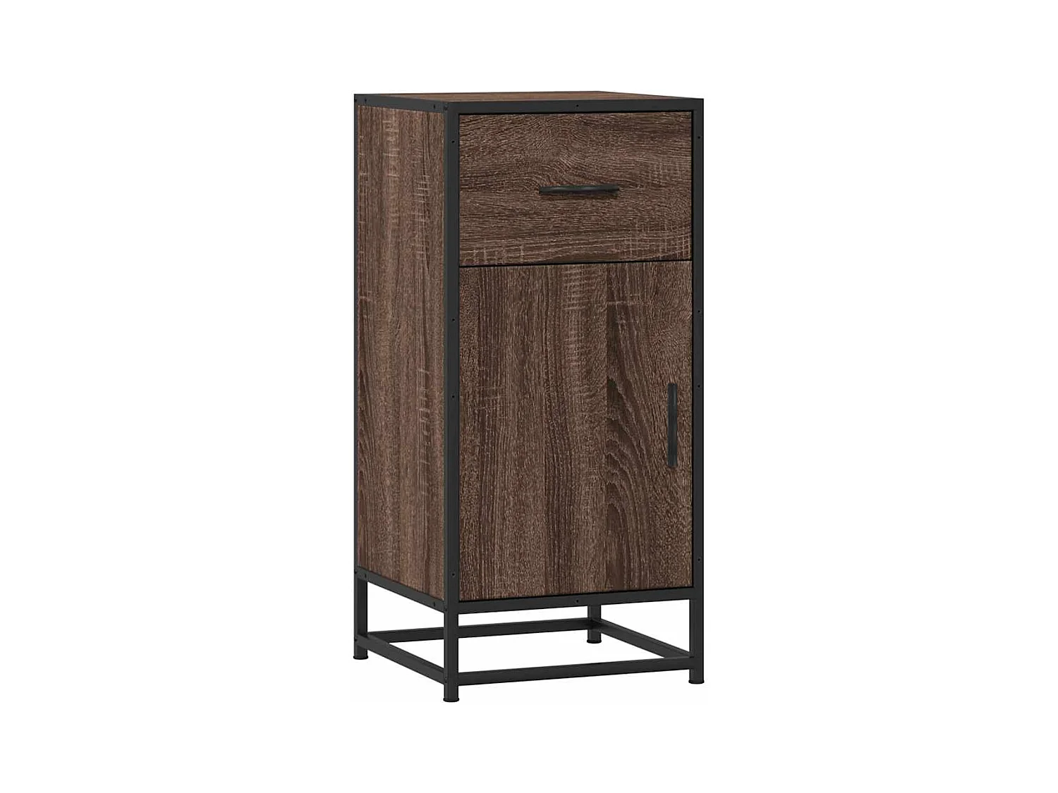 Buffet chêne marron 35,5x35x76 cm bois d'ingénierie et métal