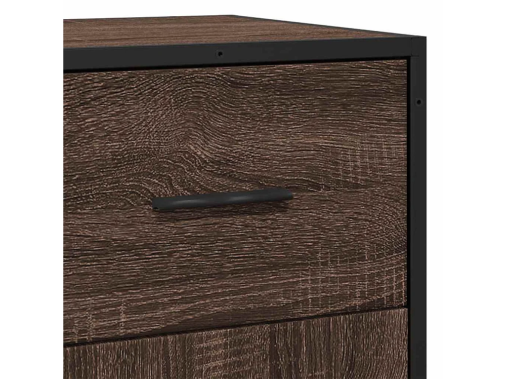 Sideboard Braun Eichen-Optik 35,5x35x76 cm Holzwerkstoff Metall