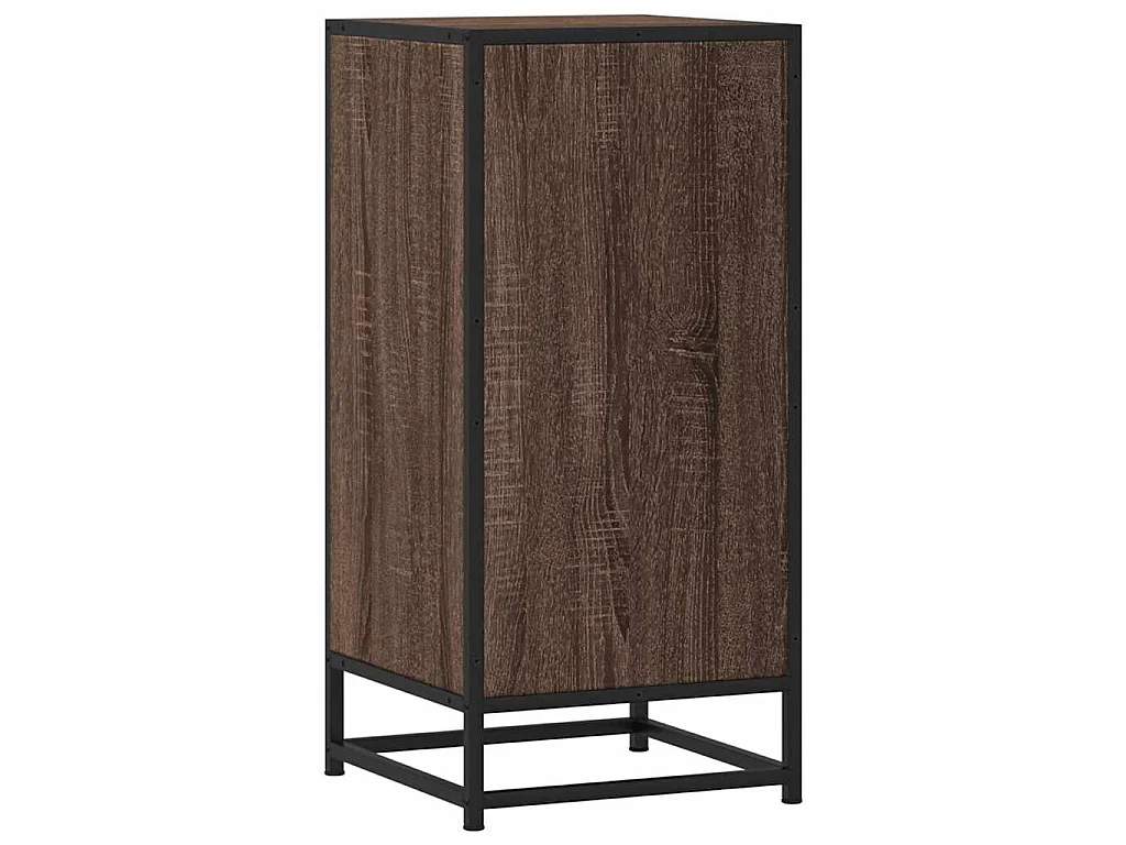 Aparador madera ingeniería y metal marrón roble 35,5x35x76 cm