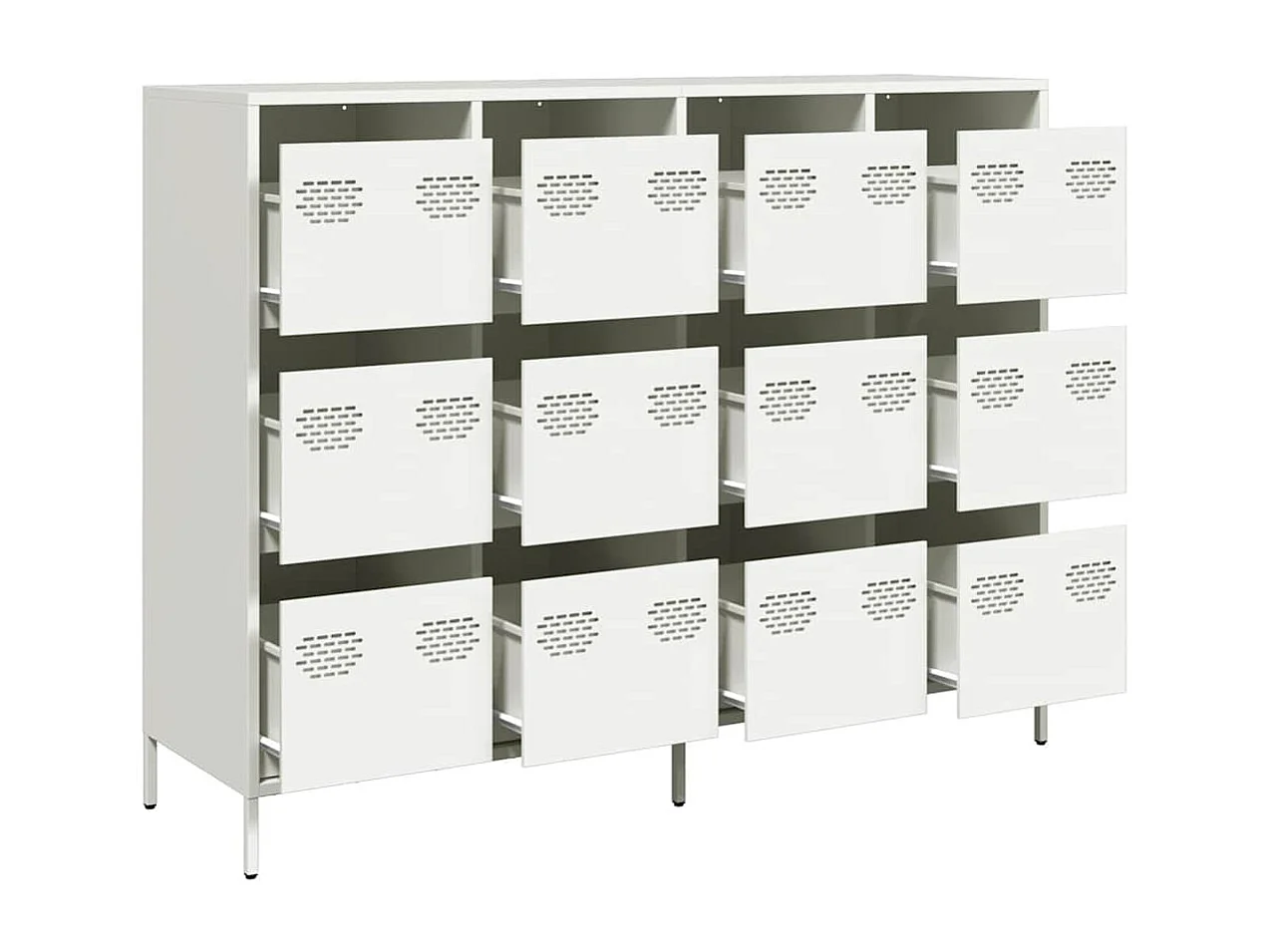 Buffet blanc 135x39x103,5 cm acier laminé à froid