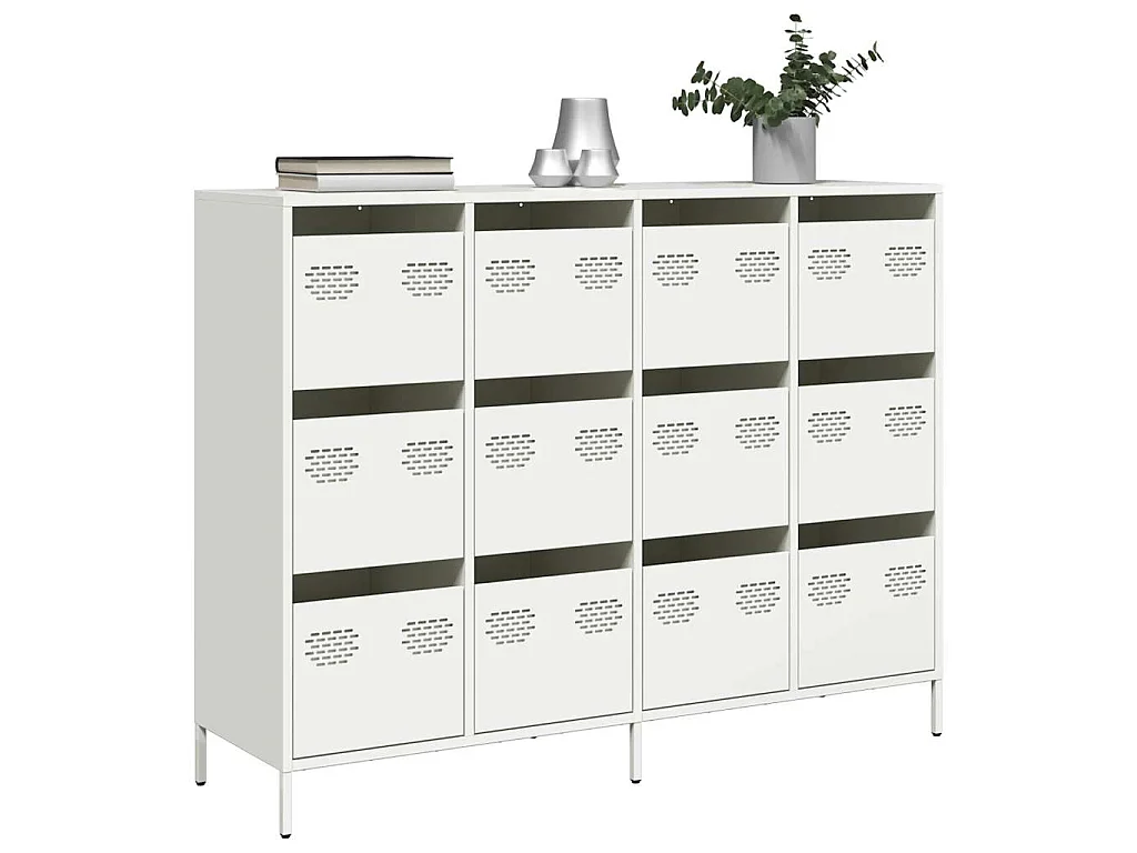 Buffet blanc 135x39x103,5 cm acier laminé à froid