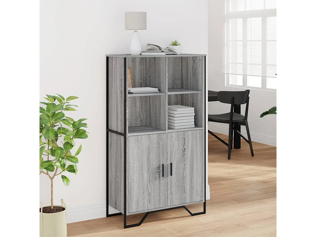 Buffet haut sonoma gris 79,5x35,5x137,5 cm bois d'ingénierie