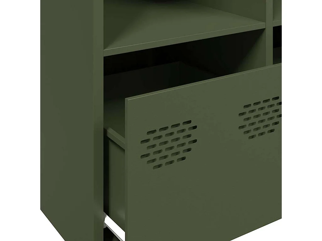 Buffet vert olive 135x39x73,5 cm acier laminé à froid