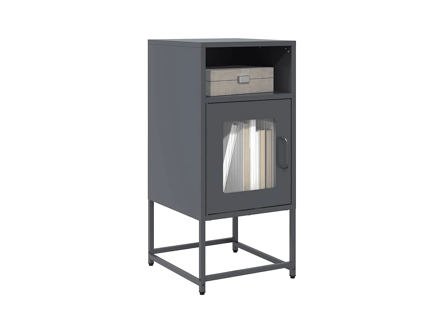 Table de chevet anthracite 36x39x78 cm acier laminé à froid