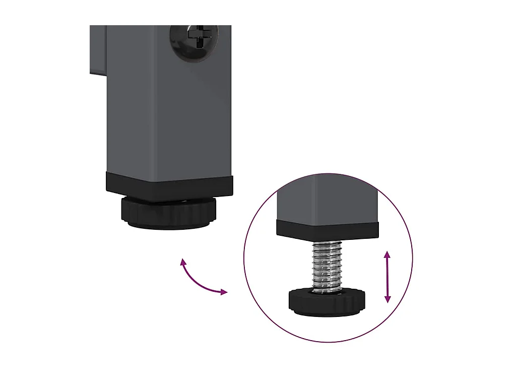 Table de chevet anthracite 36x39x78 cm acier laminé à froid