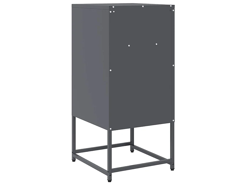 Table de chevet anthracite 36x39x78 cm acier laminé à froid