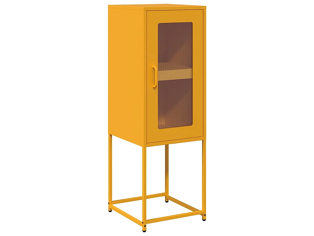 Buffet jaune moutarde 36x39x107 cm acier laminé à froid