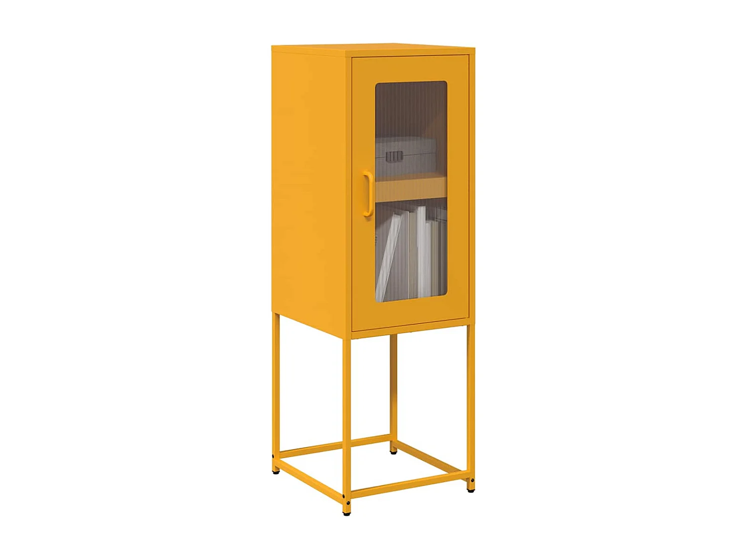 Buffet jaune moutarde 36x39x107 cm acier laminé à froid