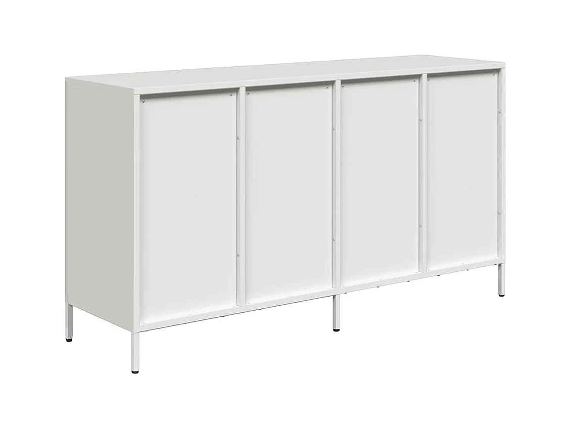 Aparador de acero laminado en frío blanco 135x39x73,5 cm