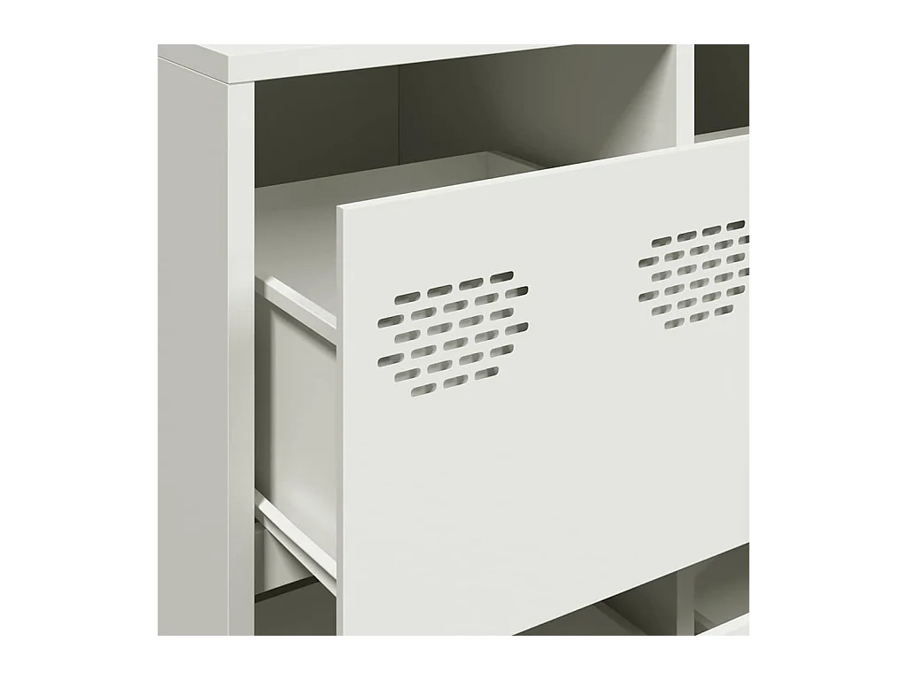 Aparador de acero laminado en frío blanco 135x39x73,5 cm