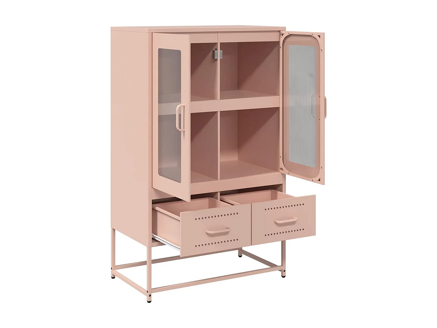 Buffet haut rose 68x39x111,5 cm acier