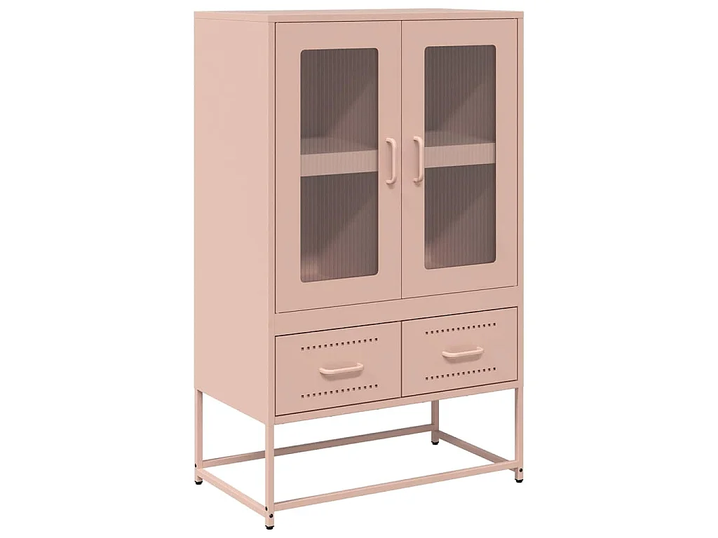Aparador de acero rosa 68x39x111,5 cm
