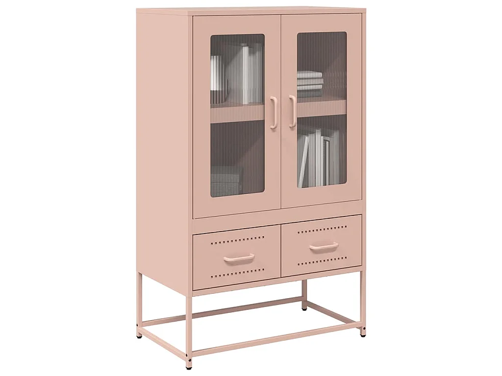 Aparador de acero rosa 68x39x111,5 cm