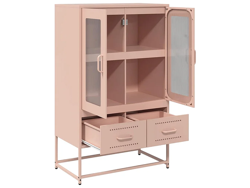 Aparador de acero rosa 68x39x111,5 cm