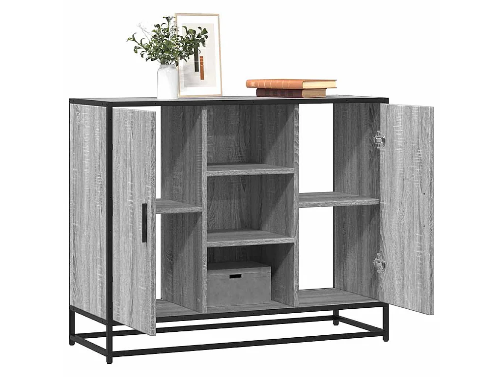 Buffet sonoma gris 92x35x76 cm bois d'ingénierie