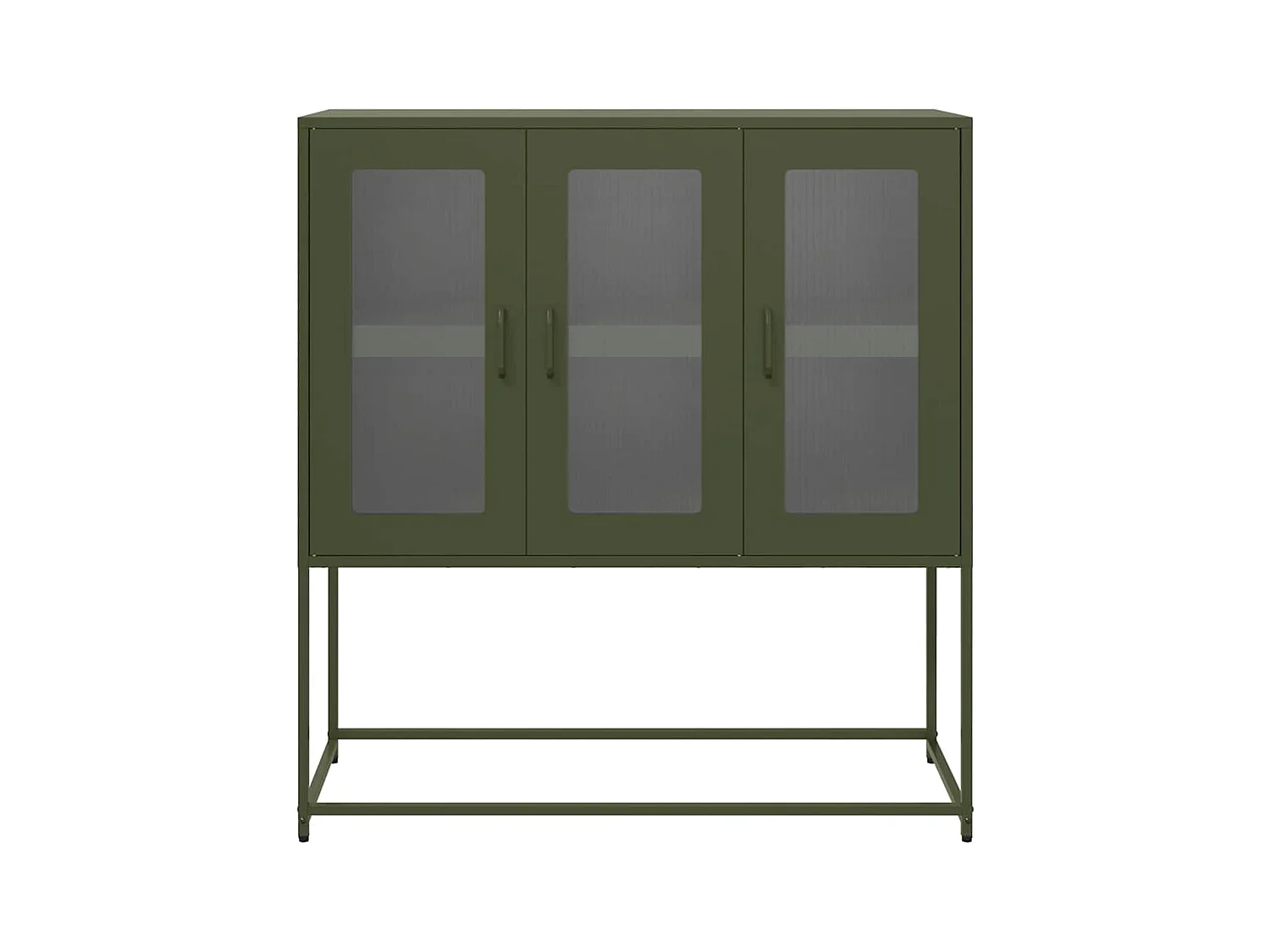 Buffet vert olive 100,5x39x107 cm acier laminé à froid
