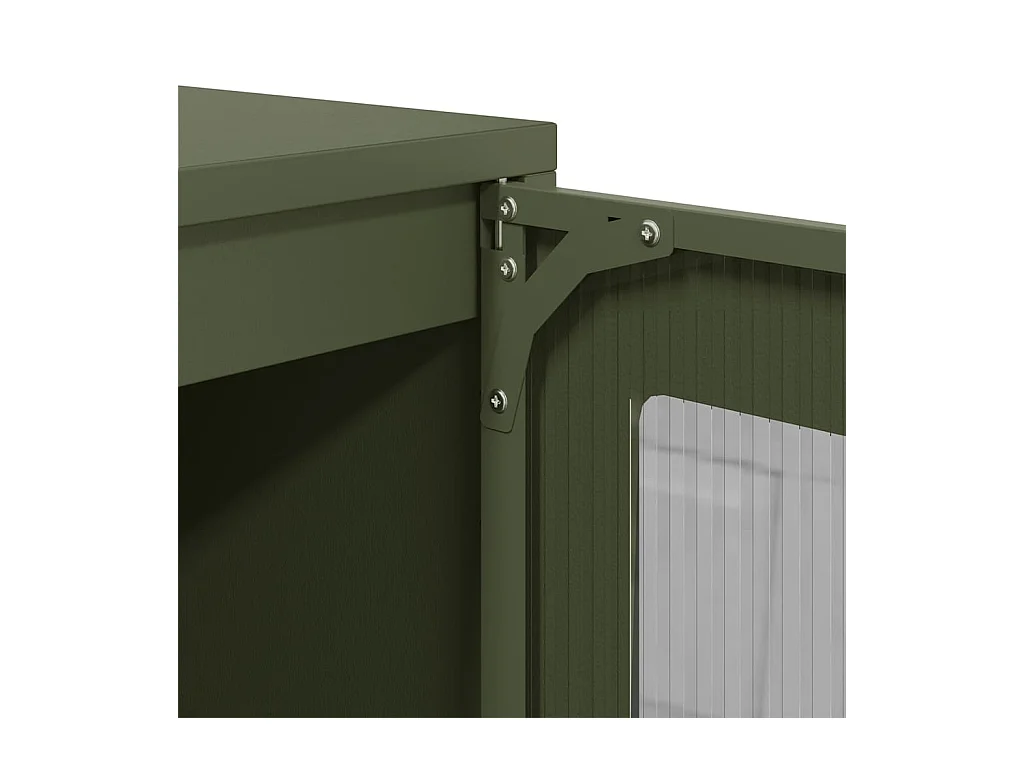 Buffet vert olive 100,5x39x107 cm acier laminé à froid