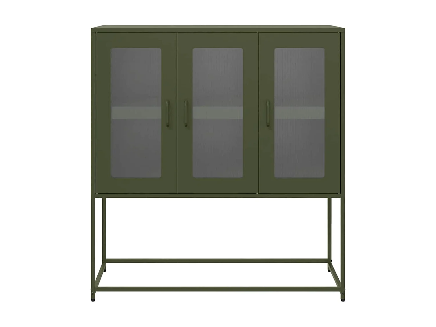 Buffet vert olive 100,5x39x107 cm acier laminé à froid