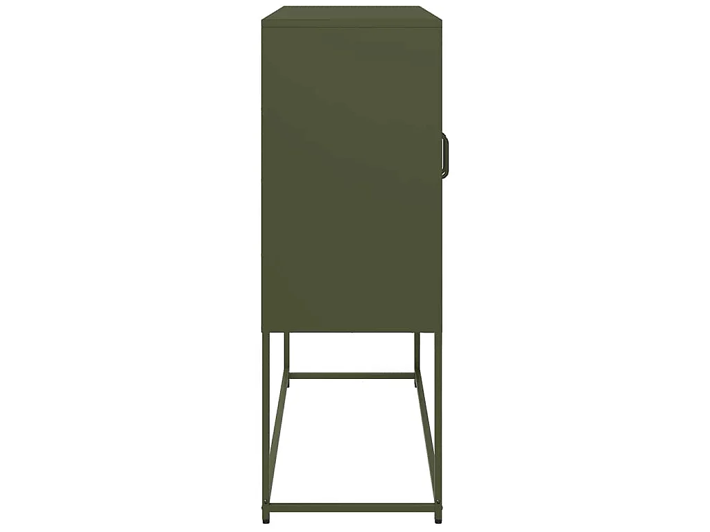 Buffet vert olive 100,5x39x107 cm acier laminé à froid