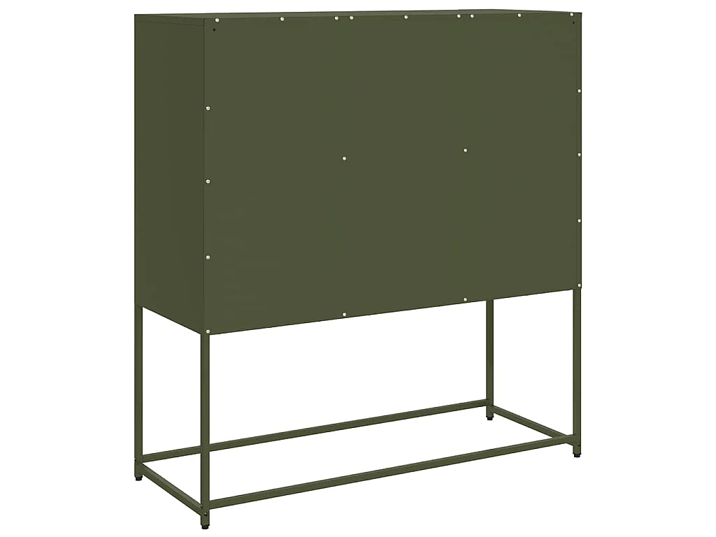 Buffet vert olive 100,5x39x107 cm acier laminé à froid