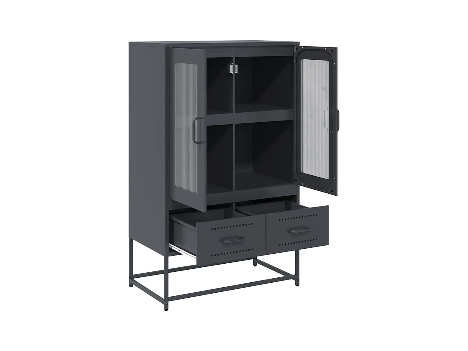 Buffet haut anthracite 68x39x111,5 cm acier