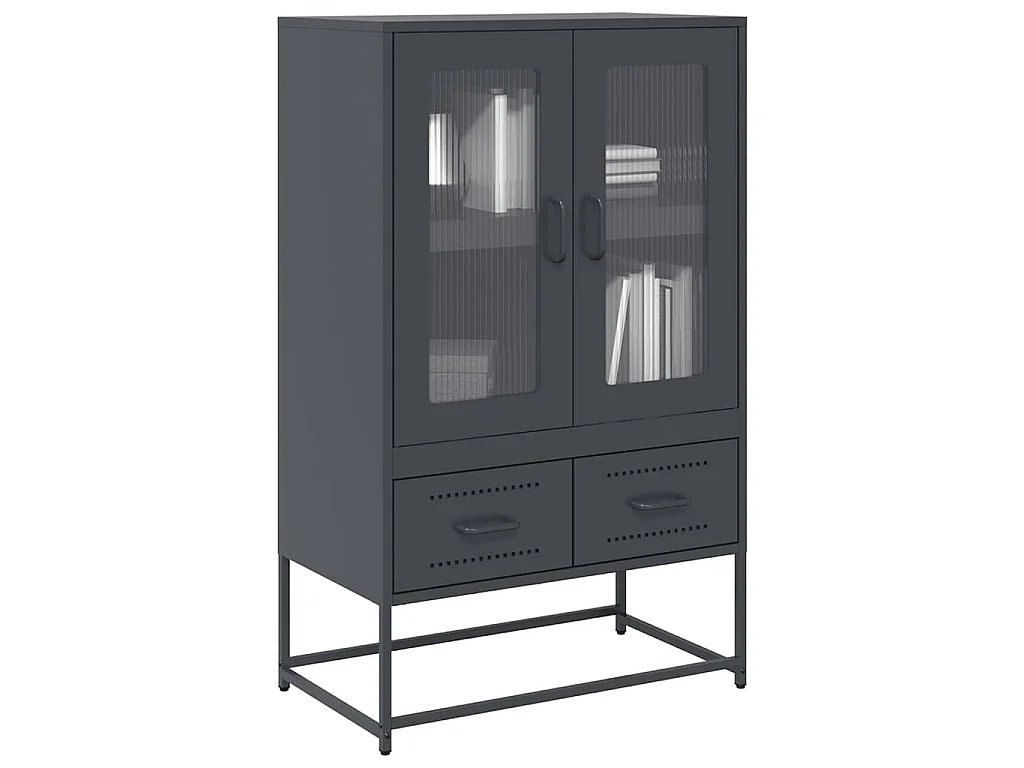 Buffet haut anthracite 68x39x111,5 cm acier
