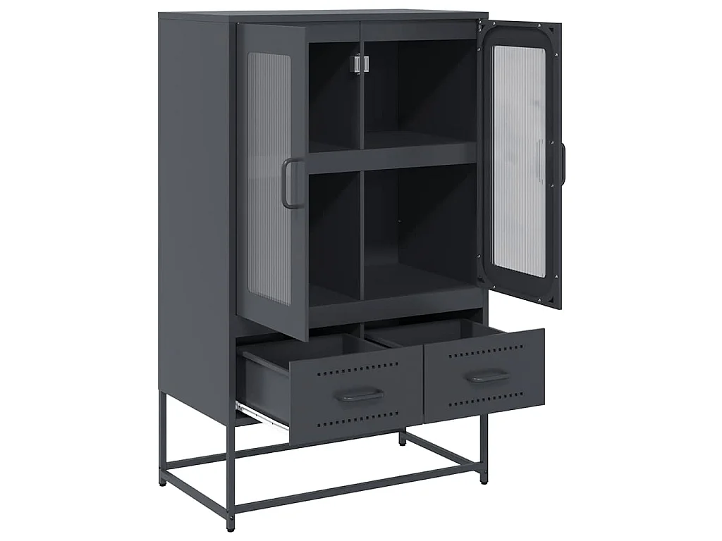 Buffet haut anthracite 68x39x111,5 cm acier