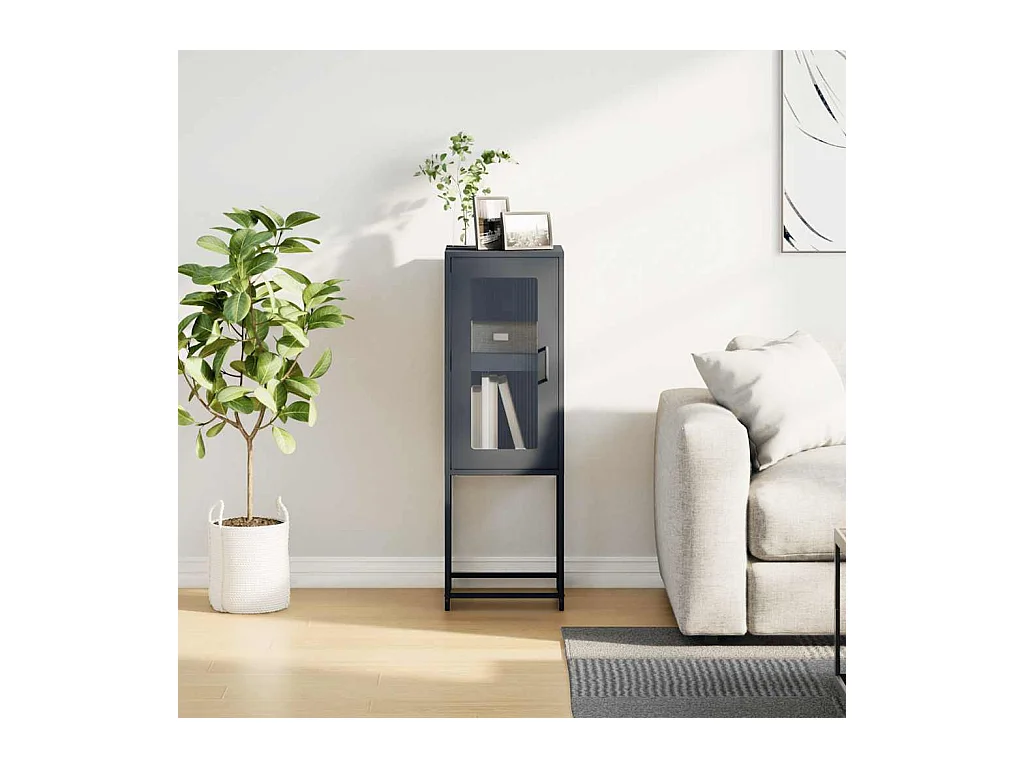 Buffet anthracite 36x39x107 cm acier laminé à froid