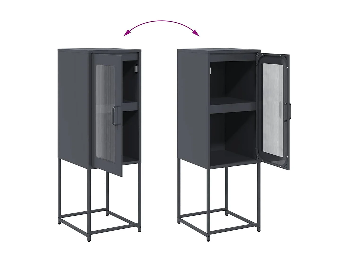 Buffet anthracite 36x39x107 cm acier laminé à froid