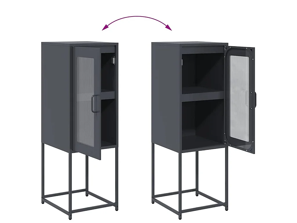 Dressoir 36x39x107 cm koudgewalst staal antracietkleurig