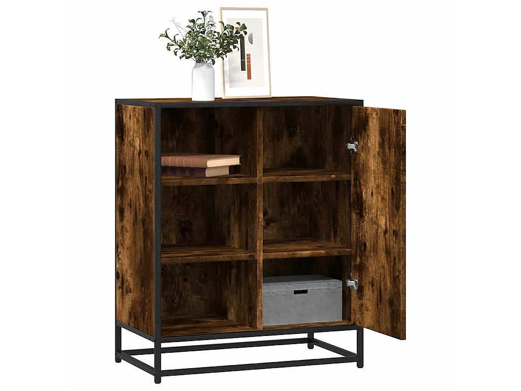Buffet chêne fumé 62x35x76 cm bois d'ingénierie