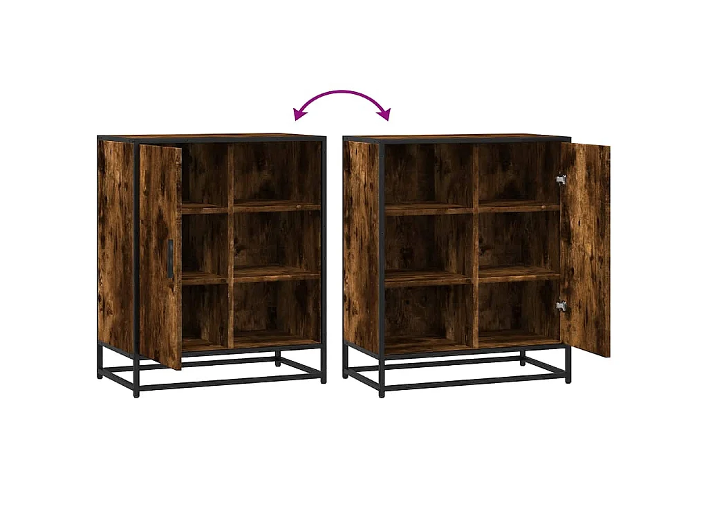 Buffet chêne fumé 62x35x76 cm bois d'ingénierie