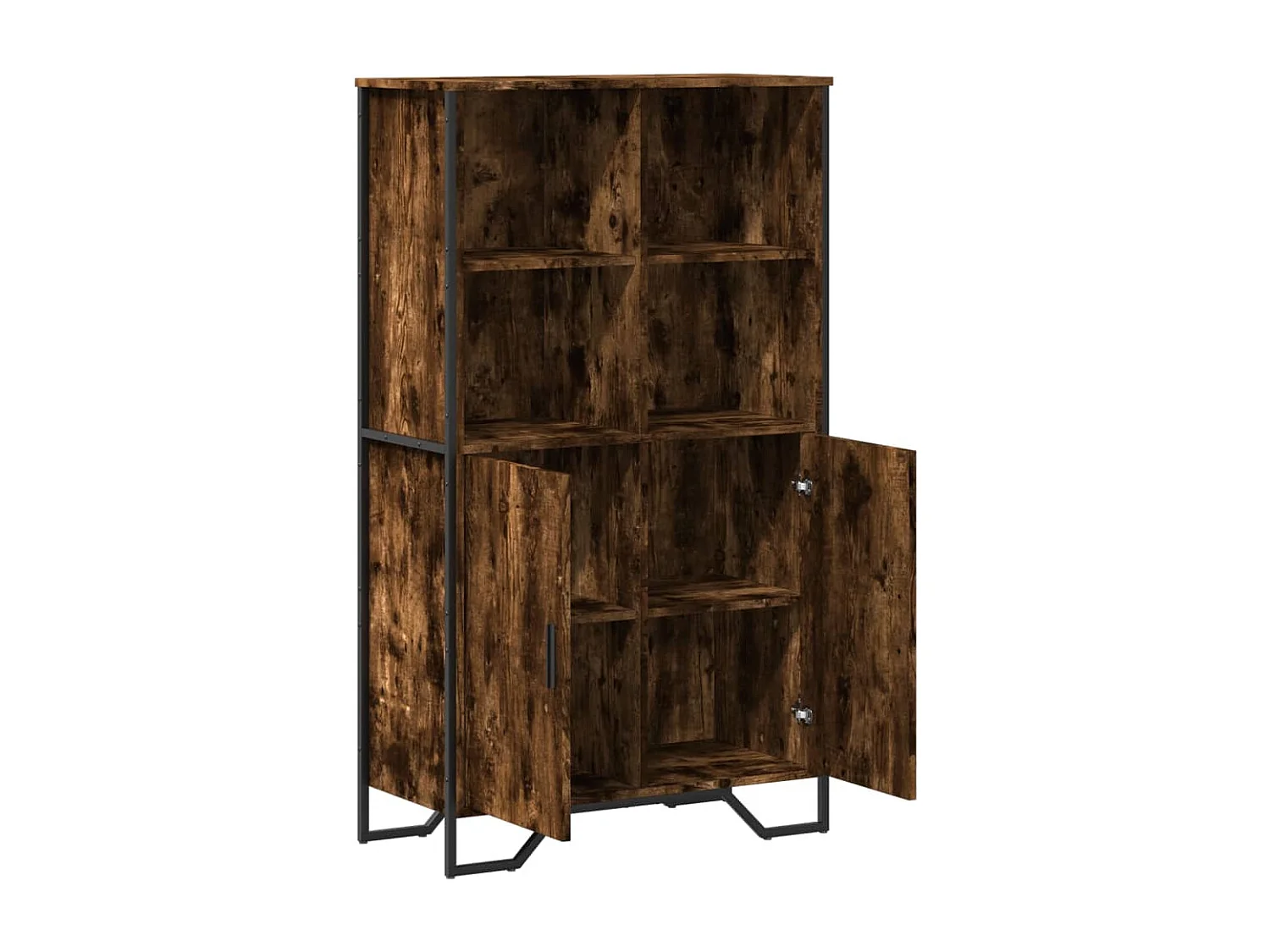 Buffet haut chêne fumé 79,5x35,5x137,5 cm bois d'ingénierie