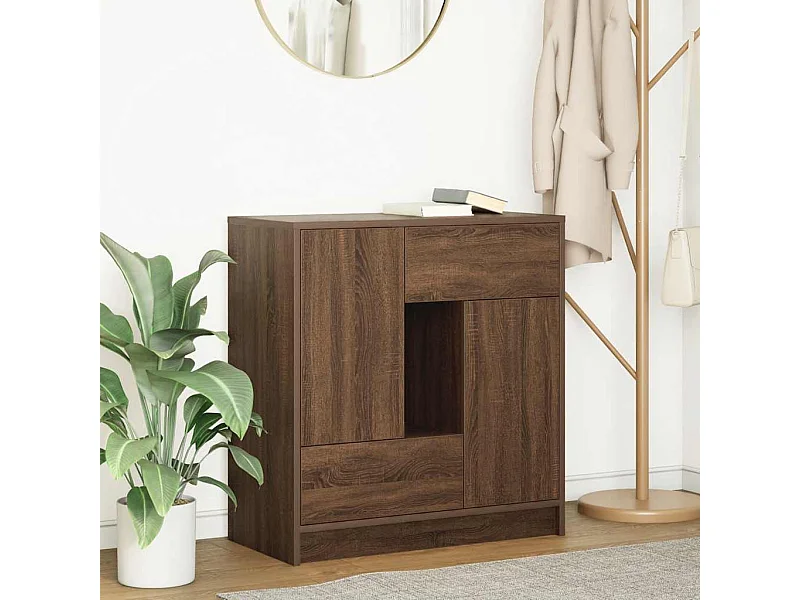 Sideboard mit Schubladen und Türen Braun Eichen-Optik