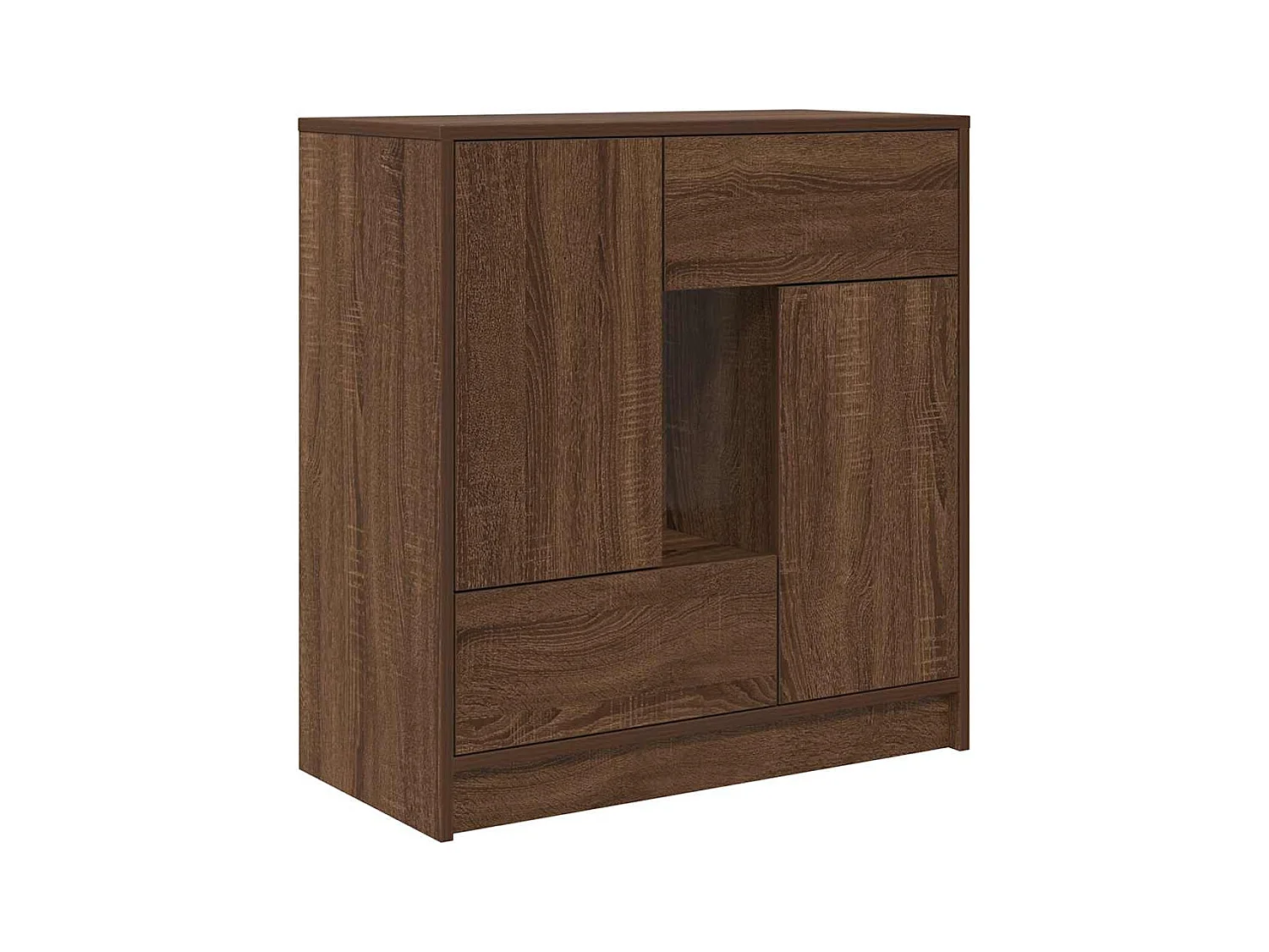 Buffet avec tiroirs et portes chêne marron 70,5x34x74,5 cm