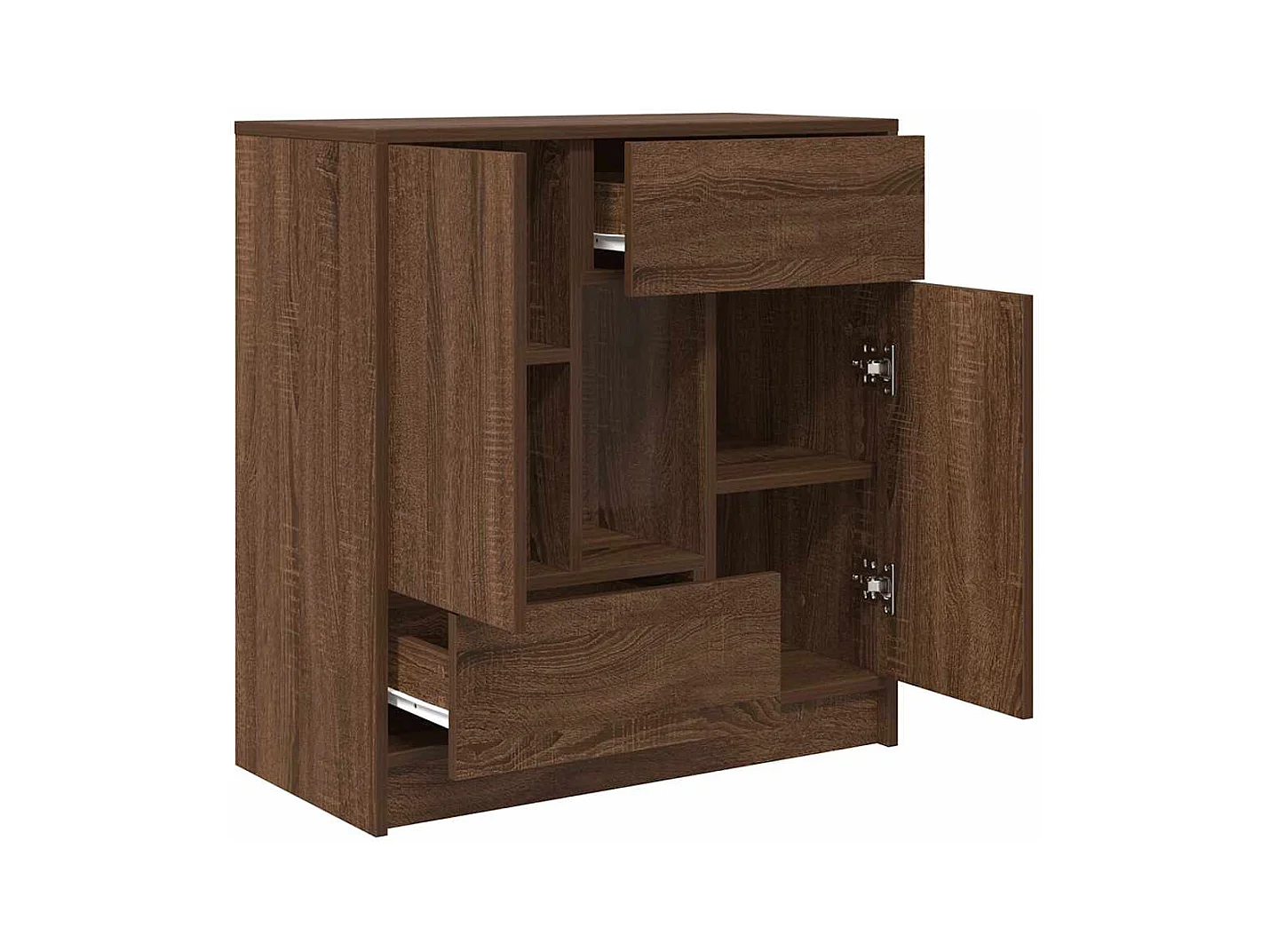 Buffet avec tiroirs et portes chêne marron 70,5x34x74,5 cm