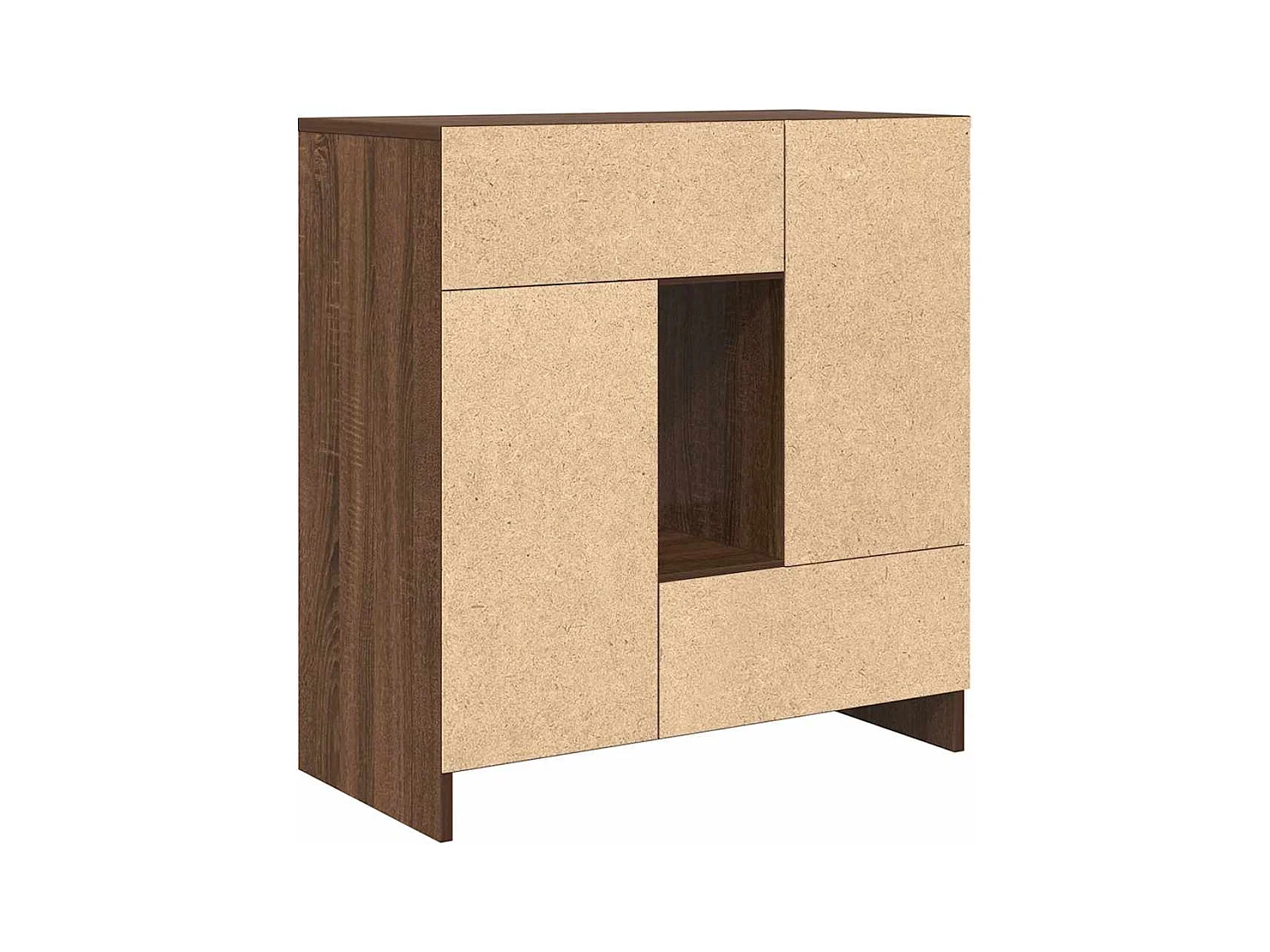 Buffet avec tiroirs et portes chêne marron 70,5x34x74,5 cm