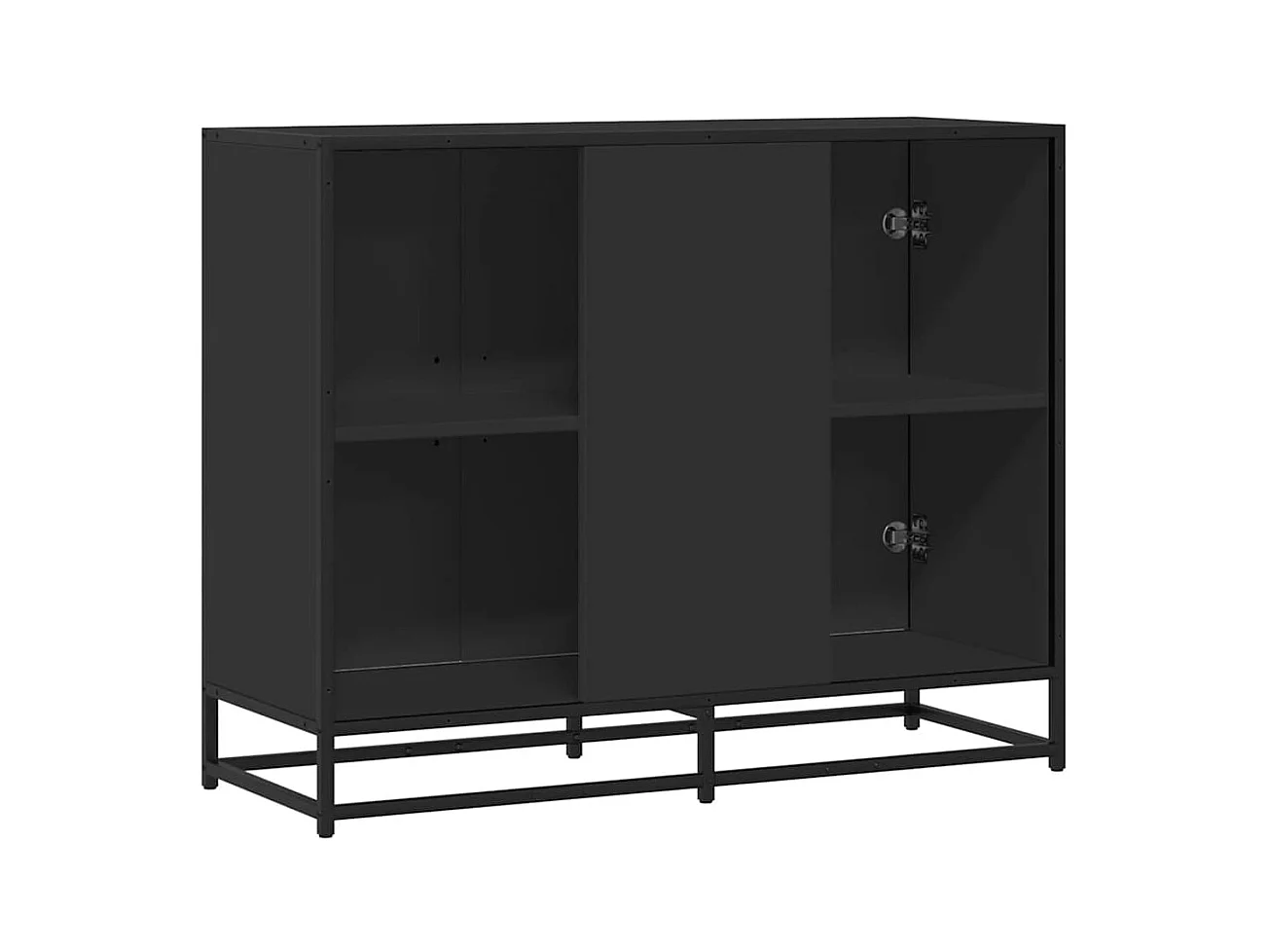 Buffet noir 94x35x76 cm bois d’ingénierie