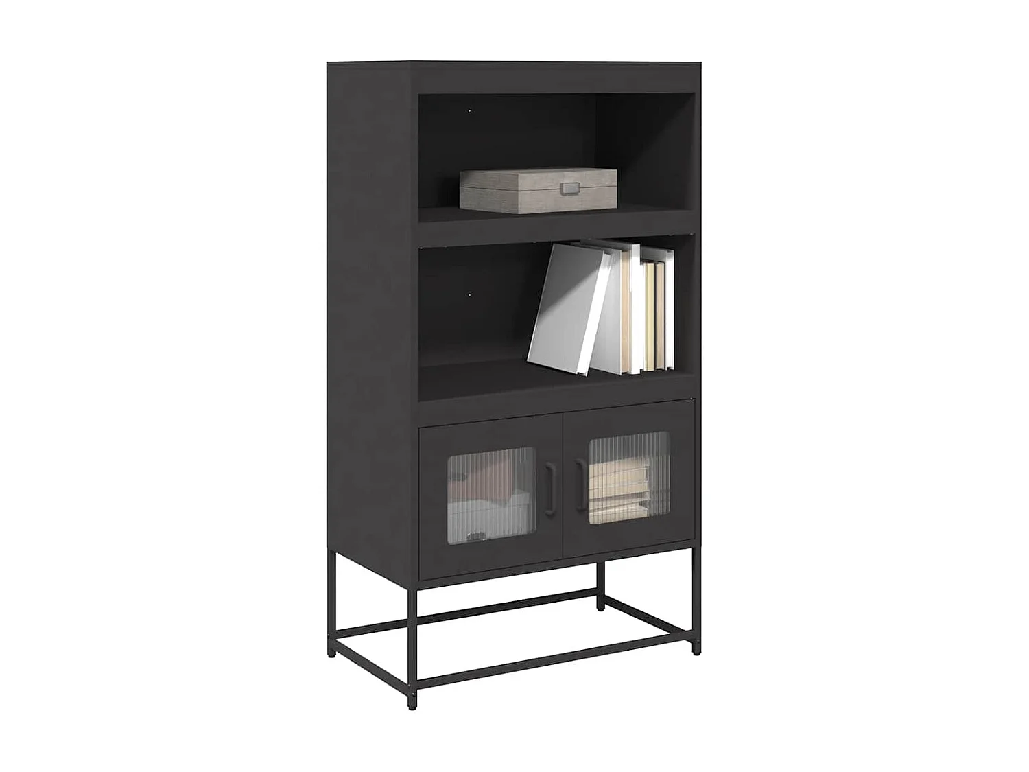 Hoge kast 68x39x123 cm staal zwart
