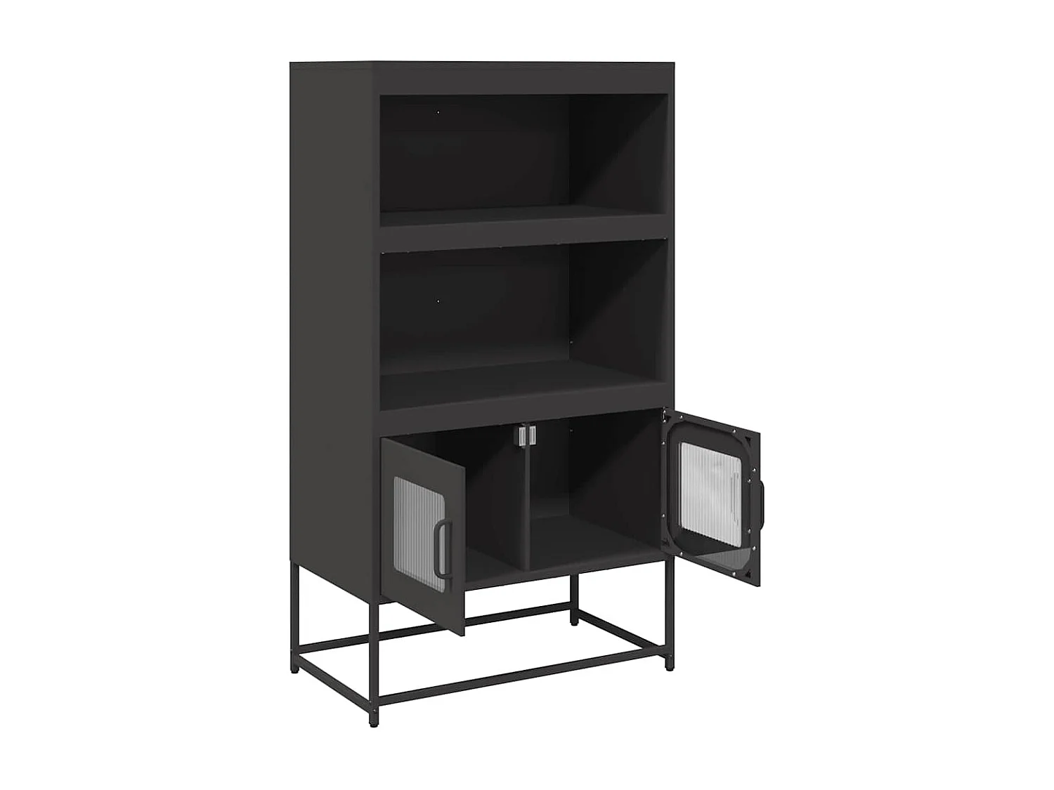 Hoge kast 68x39x123 cm staal zwart