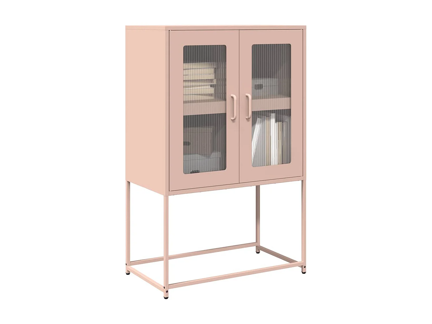 Buffet haut rose 68x39x107 cm acier