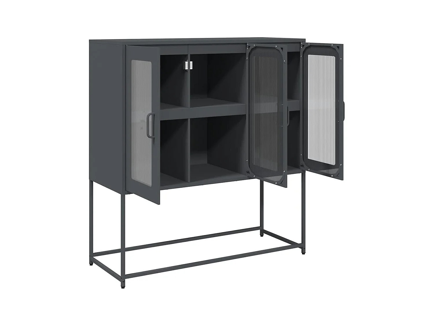 Buffet anthracite 100,5x39x107 cm acier laminé à froid
