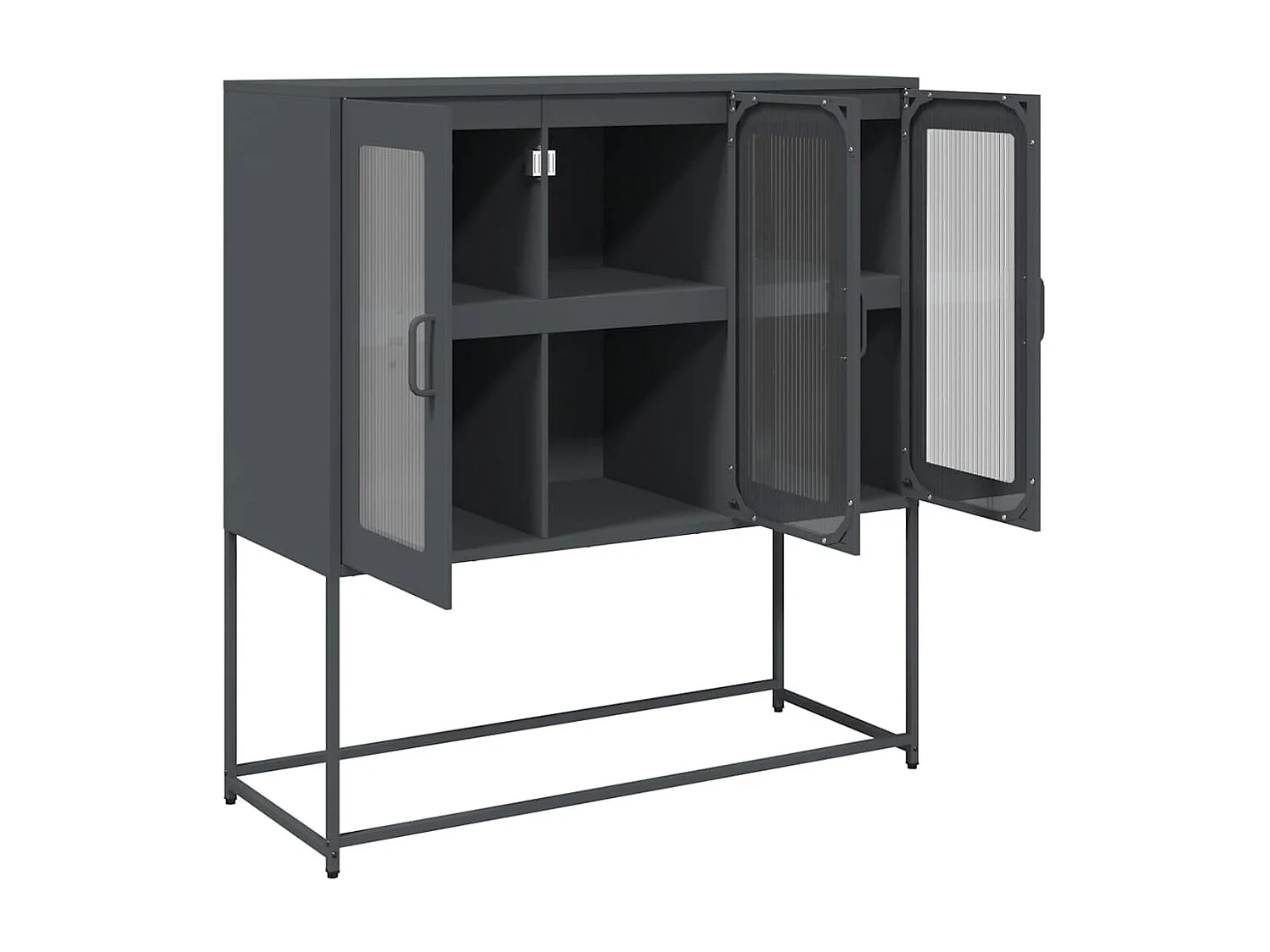 Dressoir 100,5x39x107 cm koudgewalst staal antracietkleurig