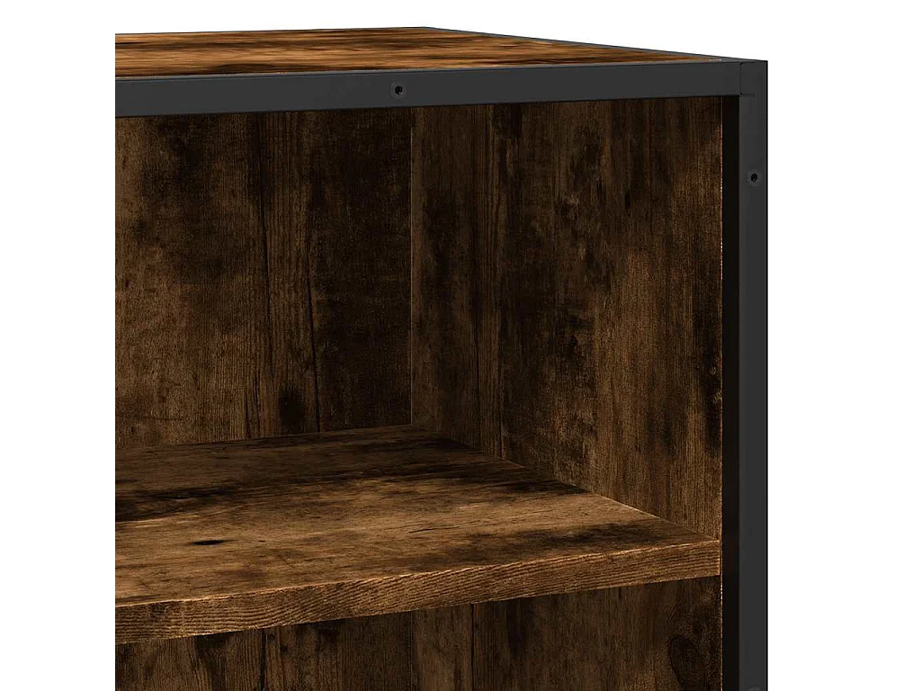 Buffet chêne fumé 35,5x35x76 cm bois d'ingénierie et métal