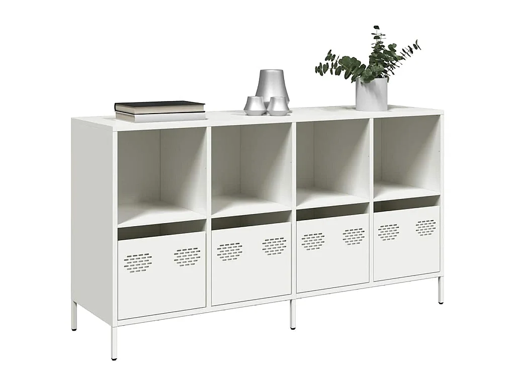 Dressoir 135x39x73,5 cm koudgewalst staal wit