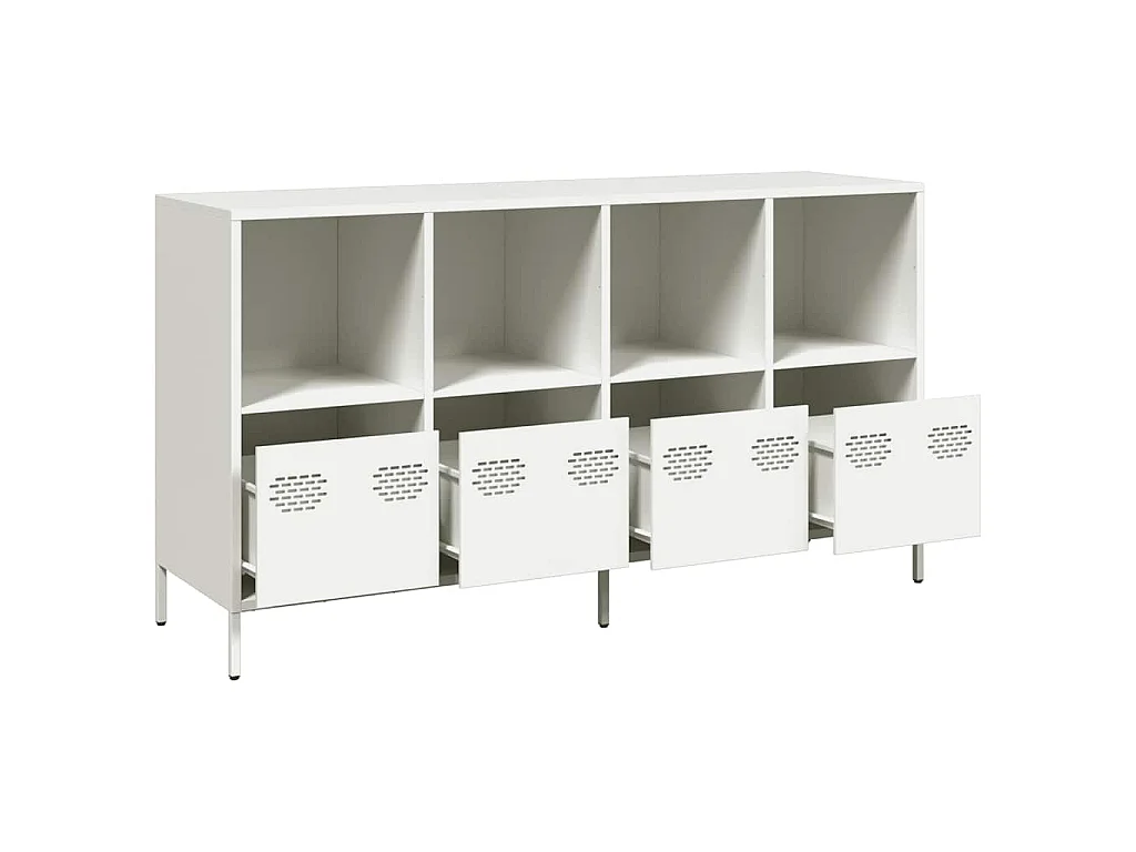 Dressoir 135x39x73,5 cm koudgewalst staal wit