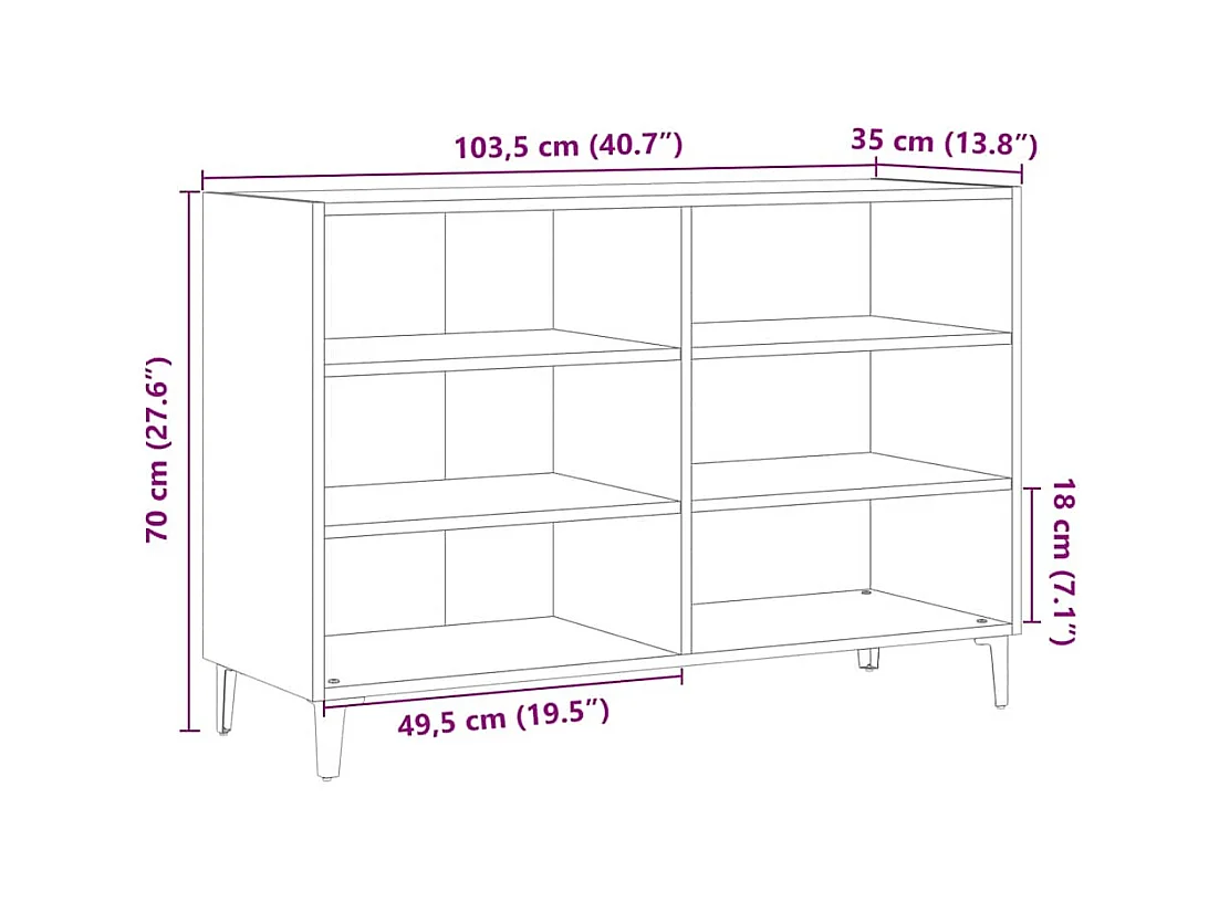 Sideboard Altholz-Optik 103,5x35x70 cm Holzwerkstoff